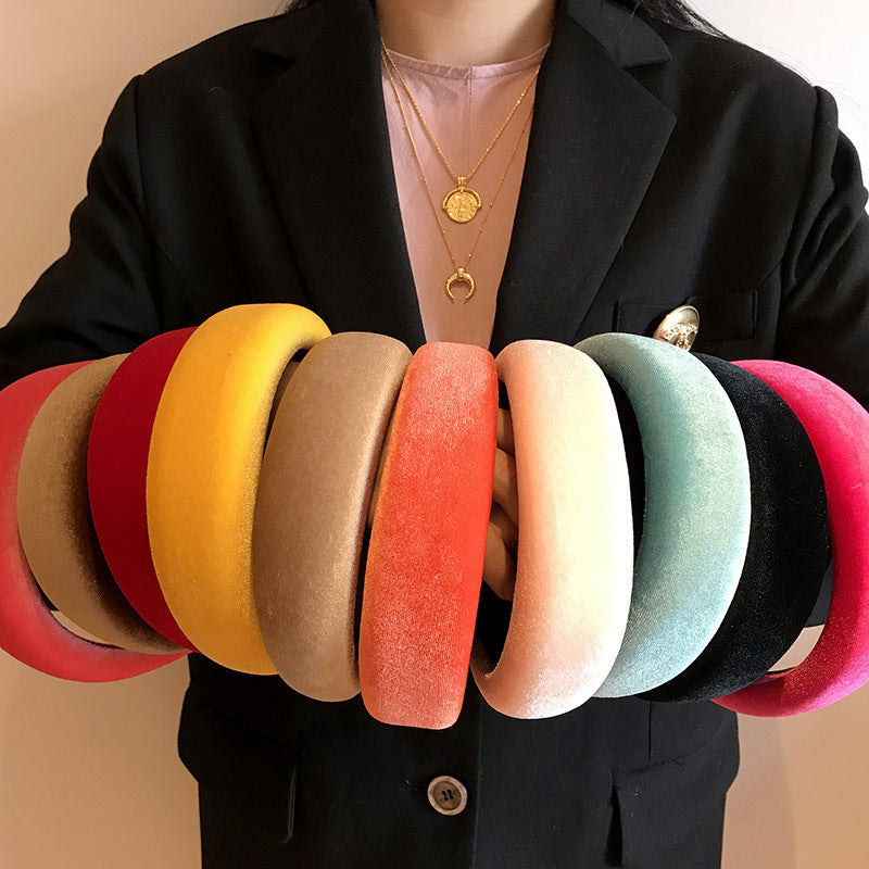 European fashion velvet headband rainbow color