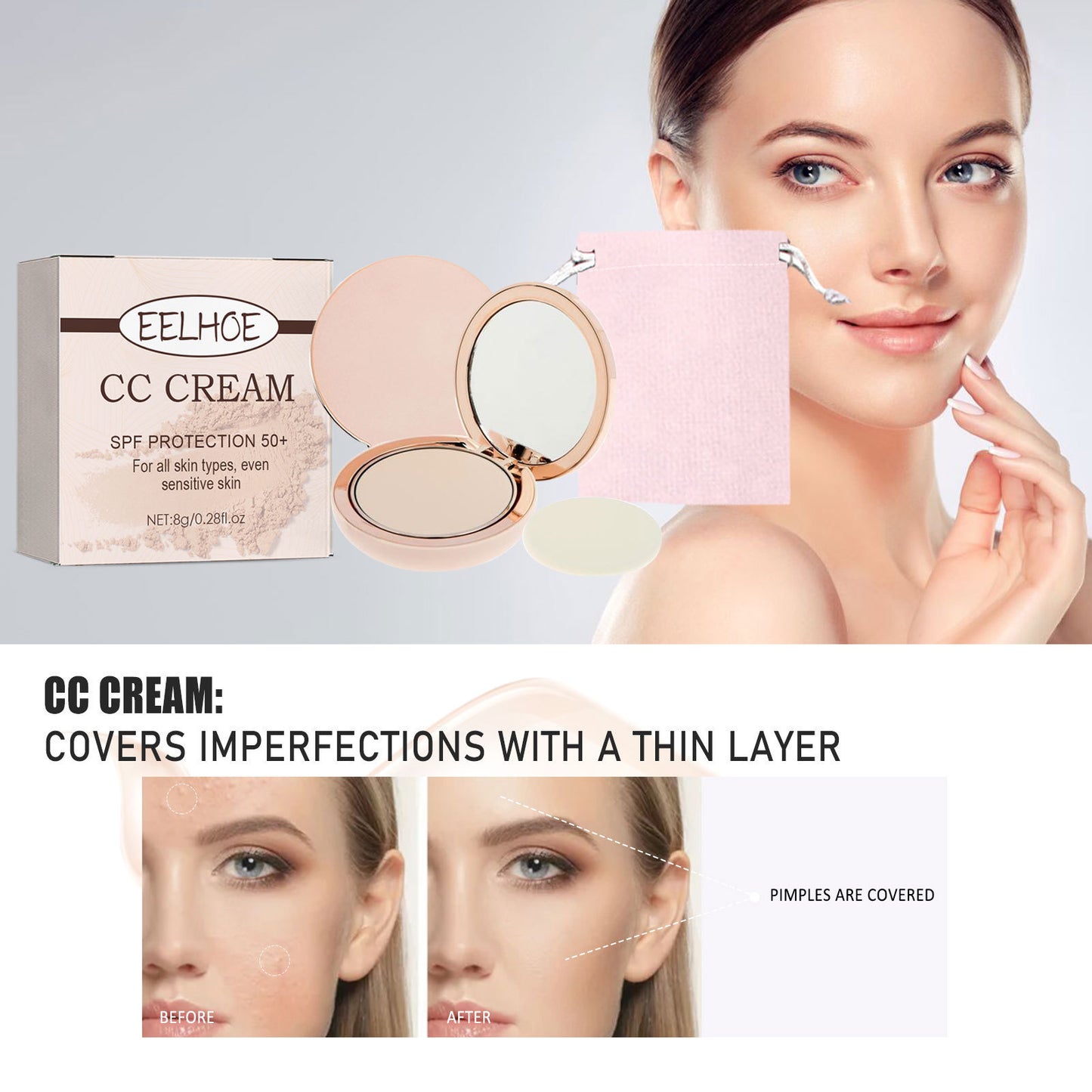 Skin Protection Lightweight  Natural Concealing And Setting Makeup Powder